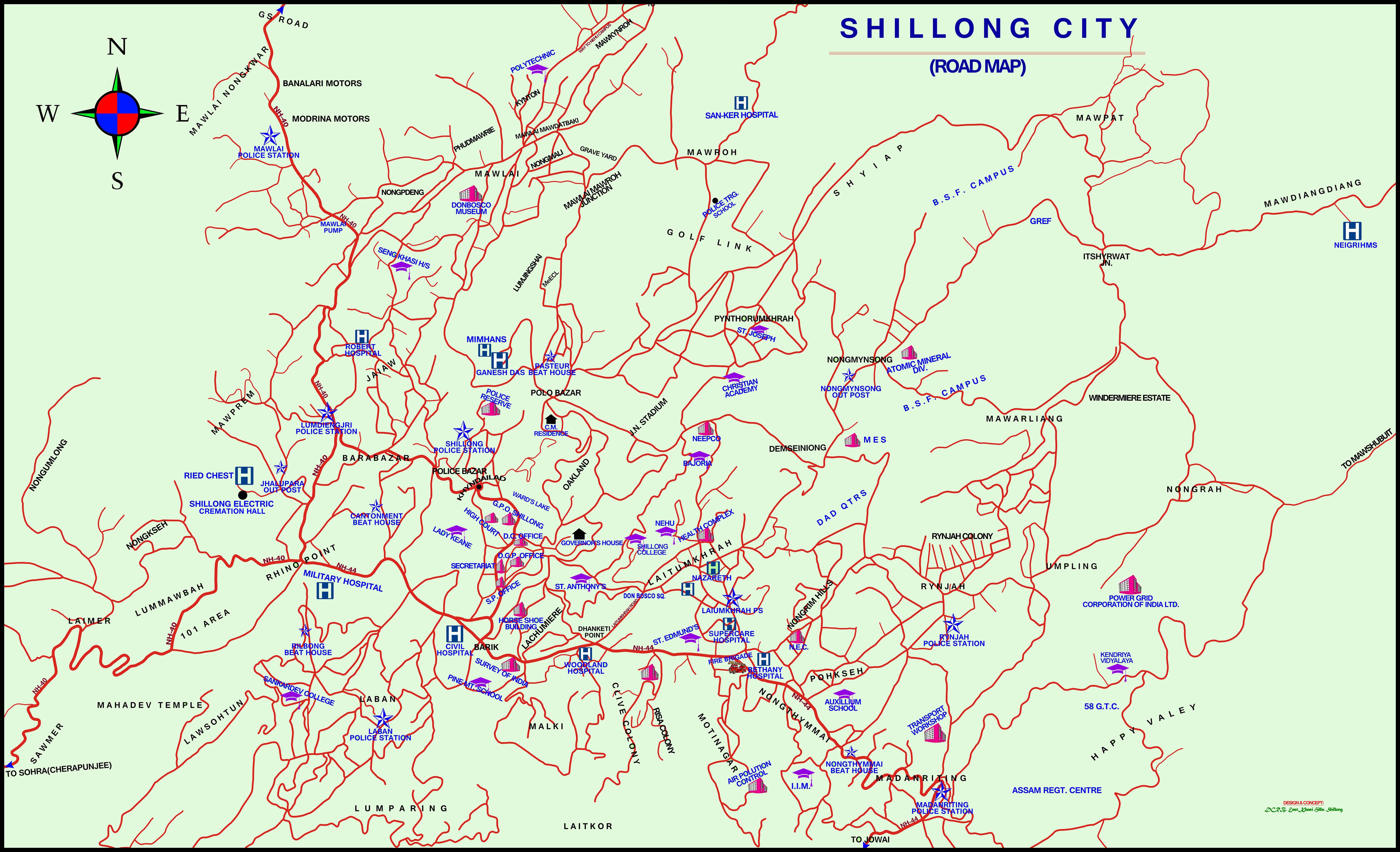 Shillong City Map